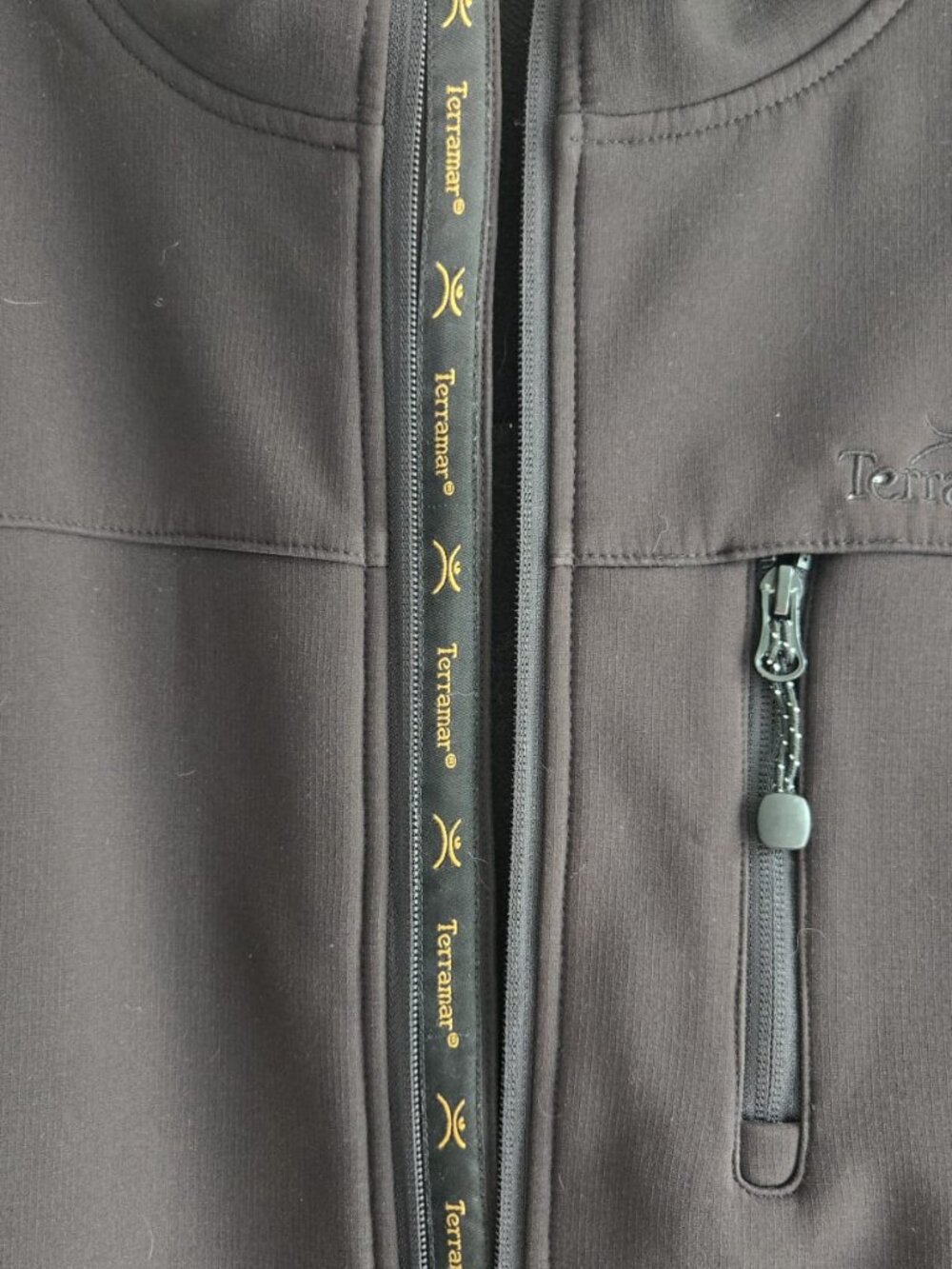 Terramar Black Hooded Softshell Fleece Jacket Size L PTP21 - Picture 9 of 12